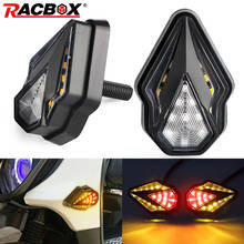 Seta de led para motocicleta 2 peças, pisca-pisca de luz indicadora dc 12v, universal com âmbar e lâmpada para bmw, kawasaki e yamaha