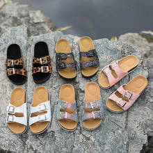 Women's Summer Beach Flip Flops Fashion Bright Diamond Bling Cork Slippers Couple Slides Wholesale Girl's Shoes Ladies Sandals 2024 - buy cheap