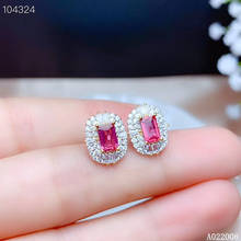 KJJEAXCMY fine jewelry 925 sterling silver inlaid natural pink tourmaline female earrings luxury Ear Studs support test 2024 - buy cheap