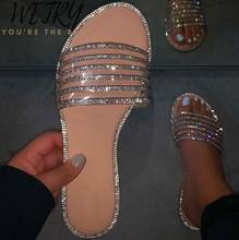 Spring/summer new women 2020 rhinestone flat casual slippers outdoor wild sandals home durable PVC beach flip flop lady ms 2024 - buy cheap