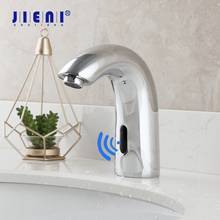 JIENI-grifo de lavabo con Sensor táctil automático, grifería de latón cromado para baño, mezclador y grifos, manos libres 2024 - compra barato