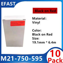 10Pack M21 750 595 Vinyl Label TAPE TAG Ribbon Black on Red For BMP21 PLUS Printer Label Cartridge 19.1mm * 6.4m 2024 - buy cheap
