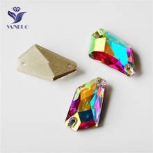 Yanruo 3267 13x23mm ab de-art costura em strass com glitter strass, pedras de vidro planas e cristais para artesanato joia 2024 - compre barato