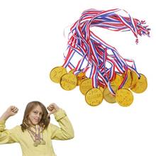 12pçs medalha de ouro de plástico, prêmio de vencedor, incentivar suprimentos escolares, jogos ao ar livre, jogos de crianças, brinquedos para crianças, adereços de fotos 2024 - compre barato