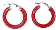 A Fashion Red Coral 925 Sterling Silver Hook Circle Dangle Earrings 2024 - buy cheap