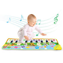 110x36cm Baby Musical Instrument Piano Keyboard Play Mat & Animal Voice Non-Slip Base Cloth Music Blanket for Kids Learning Toys 2024 - buy cheap