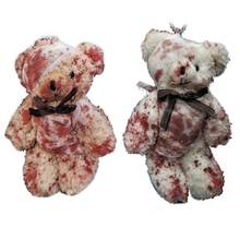 Punk Bloody Plush Bear Keychain Halloween Injured Animal Bear Doll Key Ring Bags Pendant Creative Fashion Cool Jewelry 2024 - buy cheap