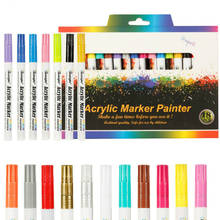 12/18 Colors 0.7mm Acrylic Paint Marker pen Art Marker Pen for Ceramic Rock Glass Porcelain Mug Wood Fabric Canvas Painting 2024 - buy cheap