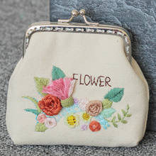 Women Vintage Handmade Gift Coin Wallet Chinese Style Small Sewing Needlework Flower Tree DIY Embroidery Purse Set 2024 - buy cheap