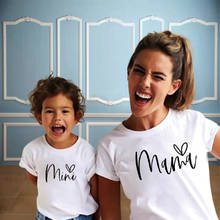 Mommy And Me Clothes Mother Daughter Matching Clothes Mama Mini Tshirts Mom Kid Baby Girls Set Family Look Summer Cotton Tops 2024 - buy cheap