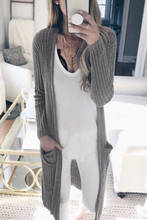Women Autumn Winter Long Sleeve Slim Knitted With Pockets Loose Casual Outwear Jacket Coat Female Tops 2024 - buy cheap