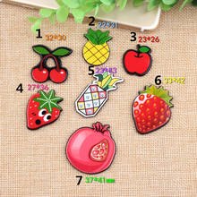 Cabochões de resina planar de frutas coloridas, 10 peças, kawaii, cereja, abacaxi, maçã, morango, romã, adesivo para camafeu com costas lisas 2024 - compre barato