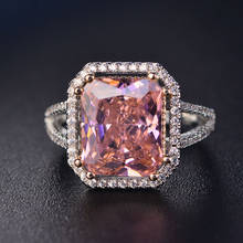 Vintage Rings 10x12mm Pink Spinel Diamond Fine Jewelry Bridal Wedding Engagement Rings For Women Wholesale Girl Accessories Gift 2024 - buy cheap