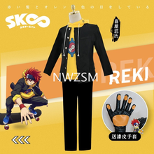 2021 New Anime SK8 the Infinity Reki Kyan Cosplay Costume Yellow Hoodie Sweatshirt Jacket SK Eight Red Wig Skateboard Outfit 2024 - buy cheap
