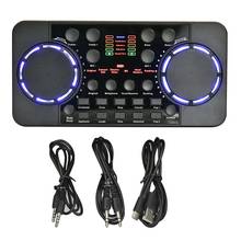 Tarjeta de sonido V300 PRO, 10 efectos de sonido, Bluetooth, reducción de ruido, mezcladores de Audio, auriculares, Micrófono, Control de voz para teléfono y PC 2024 - compra barato