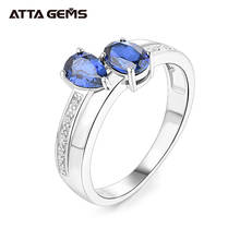 Обручальное кольцо унисекс с синим сапфировым серебром для влюбленных, классический дизайн, женские обручальные серебряные кольца, Трендовое высшее качество 2024 - купить недорого