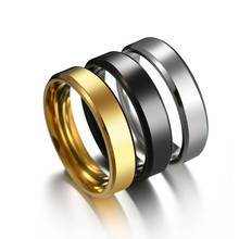 Anéis de titânio 6/4mm para cúpula plana espelhada prateada polida aliança de casamento confortável ajuste tamanho 5-13 ,3 cores 2024 - compre barato