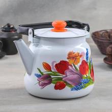 Tetera "Tulip May", 3,5 L, con un botón, suministros de cocina blancos, hervidor de agua, utensilios de cocina, Bar de comedor, hogar, jardín, vajilla 2024 - compra barato