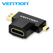 Vention-Adaptador 2 en 1 Mini HDMI / Micro HDMI macho a HDMI hembra, compatible con 3D 4K 60Hz 1080P para GoPro Hero 6 Hero 5 cámara DSLR 2024 - compra barato