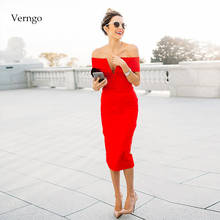 Verngo-Vestido De noche rojo sencillo, Vintage, Formal, corto, para fiesta, graduación a la moda 2024 - compra barato