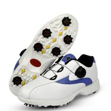 Мужская водонепроницаемая обувь для гольфа, спортивные кроссовки для тренировок на открытом воздухе, противоскользящая дышащая кожаная обувь, шипы, обувь для ногтей D0604 2024 - купить недорого