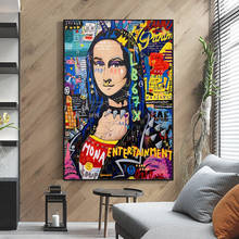 Mona Lisa Street Graffiti Art Posters and Prints Funny Canvas Painting on The Wall Art Picture for Living Room Cuadro Home Decor 2024 - buy cheap