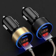 Dual USB Car Charger 3.1A 2 Ports LCD Display 12-24V Cigarette Socket Lighter Car Charger for iphone samsung xiaomi huawei 2024 - buy cheap
