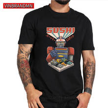 Camiseta super sushi robô para homem manga curta puro algodão elegante grendizer t camisa mazinger z sushi comer super alien tshirts 2024 - compre barato