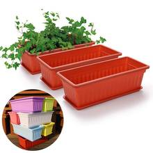3Pcs Balcony Garden Rectangular Vegetable Flower Planter Resin Box Planting Pot 2024 - compre barato