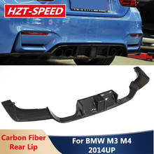 Alerón de parachoques trasero de fibra de carbono Real para coche, difusor de labios con luces de piloto, Kits de modificación de carrocería para BMW F80 M3 F82 M4 2014 + 2024 - compra barato