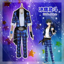 CosAn Game Ensemble Stars Hidaka Hokuto Cosplay Costumes Trickstar Members Blue Grid Uniform Suit Male Role Paly Clothing 2024 - buy cheap