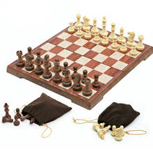 4 размера, магнитный Шахматный набор с шахматной доской, Складная Настольная игра для детей и взрослых, портативный набор для путешествий, игрушки, 32 деревянные шахматы 2024 - купить недорого