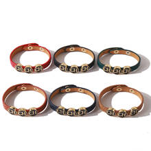 Pulsera de piel sintética para mujer, brazalete de piel sintética con letras iniciales, Estilo vintage, marca famosa, 6 colores 2024 - compra barato