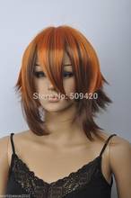 Shun FSX59820S cos оранжевый коричневый микс короткий прямой косплей полный парик женщина 2024 - купить недорого