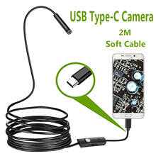 Newest 7.0mm USB Type-C Endoscope Camera Android PC 2m Flexible Snake Inspection Scope  Borescope Camera with 6LEDs Adjustable 2024 - buy cheap