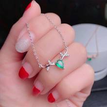 Natural And Real Emerald necklace pendant Free shipping  925 sterling silver gemstone For men or women 2024 - buy cheap
