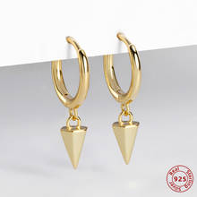 Punk Gold Plated Cone Pandant Earrings For Women Real 925 Sterling Silver Drop Earring Statement Fine Silver Party Jewelry 2024 - buy cheap