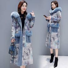 Inverno feminino casaco de pele + grande pele com capuz moda falso casaco de pele das mulheres 2020 coreano grosso quente impressão longo hiver lw1203 2024 - compre barato