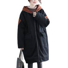 2022 vintage plus size com capuz jaqueta de inverno casaco feminino casual quente longo parka jaquetas casacos roupas femininas n1091 2024 - compre barato
