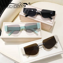 WHO CUTIE-gafas de sol sin montura de estilo ojo de gato para mujer, anteojos de sol femeninos a la moda, con montura geométrica Vintage, con UV400 S435, 2021 2024 - compra barato