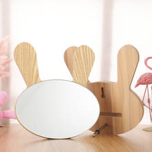 Creative Wooden Makeup Mirror Cute Long Ear Rabbit Mirror Desktop Single-sided Mirror Desktop Vanity Mirror Wooden Mirror 2024 - buy cheap