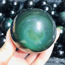 Natural Rainbow Obsidian Cat Eye Obsidian,Crystal Stone Sphere Ball Mineral Rock Reiki Chakra Healing Stone 2024 - buy cheap