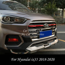 For Hyundai ix35 2018 2019 Front Head Center Grille Lid Mesh Grill Bumper Cover Frame Molding Trims ABS Chrome Car Accessories 2024 - buy cheap