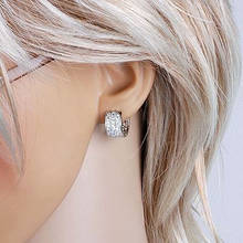 Женские серьги-кольца с фианитами, корейские золотистые серьги-кольца, ювелирные изделия, E2233 2024 - купить недорого