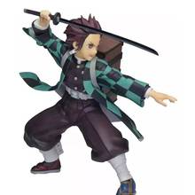 Demon Slayer de 20cm: Kimetsu no Yaiba Kamado Tanjirou con bolsa batalla Ver. Figura de acción de PVC de Anime, modelo coleccionable, muñeco, regalo 2024 - compra barato