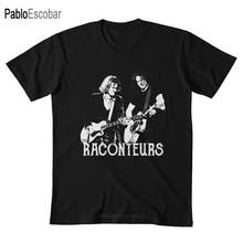 Camiseta con plantilla blanca, rayas de garaje de raconteur jack White, brendan, benson, detroit, rock, punk 2024 - compra barato