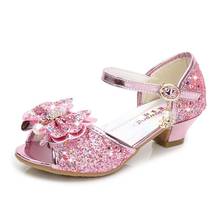 Girls Sandals Rhinestone Butterfly Latin Dance Kids Shoes Children High Heel Princess Shoes Glitter Leather Party Dress Wedding 2024 - buy cheap