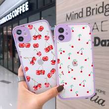 Cute Strawberry Cherry Phone Cases Matte For iPhone 12 Mini 11 Pro XR XS Max 7 8 Plus X Hard PC Back Cover 2024 - buy cheap