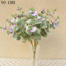 YO CHO 49cm Eucalyptus Artificial Leaves Branches Wedding Home Decoration 4 Branches Green Plant Faux Tree Leaf Decor Fake Plant 2024 - buy cheap