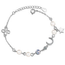 Luxury Moonstone Pearl Bracelets For Women Jewelry Cute Star Moon Clover Bracelet For Girls Party Accessories Charms Fine Bangle 2024 - buy cheap